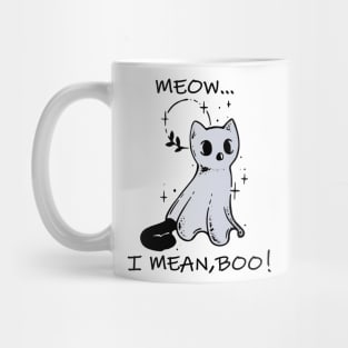 meow i mean boo kawaii cat ghost Mug